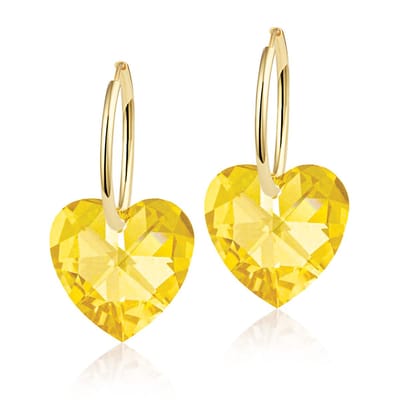 Montebello Oorbellen Alicia HG50 - Swarovski Hart - 925 Zilver Verguld - Ø14mm - 24mm
