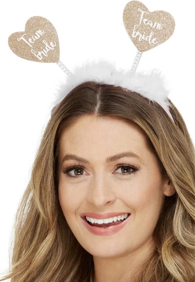 Smiffys Diadeem/tiara Team Bride - wit/goud - polyester - 25 x 25 cm - vrijgezellenfeest