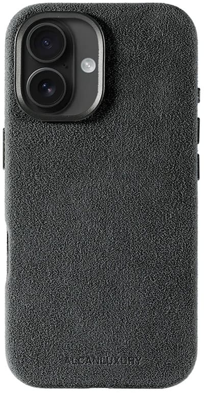 Alcanluxury Alcantara telefoonhoesje geschikt voor Apple iPhone 16 - Space Grey