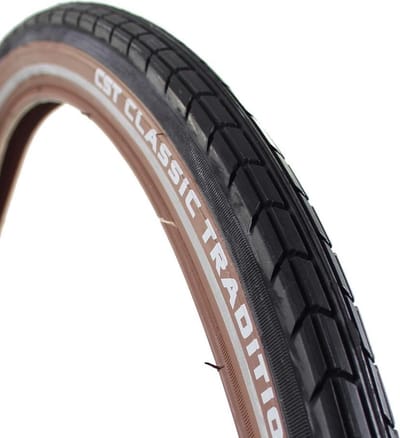 CST Retro fietsband - anti-lek - reflecterend - 28x1.75 - zwart/bruin