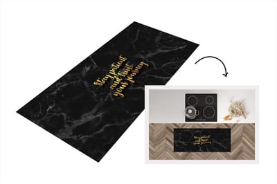 Keukenloper - Loper keuken - Quote - Motivatie - Marmer - Goud - 120x50 cm - Keukenloper vinyl