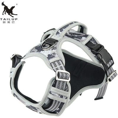 TAILUP 1000D Oxford Doek Reflecterend Huisdier Hond Tuig Service Hond Vest met Verticale Handgreep Verstelbare Hondenhalsband Voor Middelgrote Honden L
