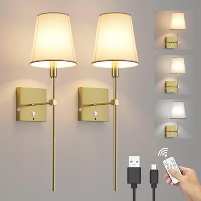 Draadloze Wandlamp met Timer en Oplaadbare Batterij - Dimbare Touch Wandlamp met Afstandsbediening