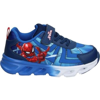Spiderman - Schoenen voor jongens met lichtjes - Sneakers voor kinderen met klittenband - Lichtgevende kindersneaker - Maat 28 - Blauw