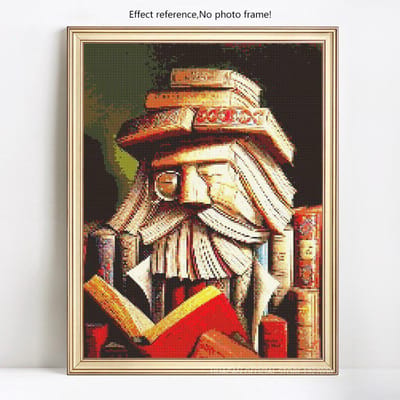 Peinture Diamant Portrait Vieil Homme Image Strass Rond Complet Broderie Vente Diamant 20X30 black
