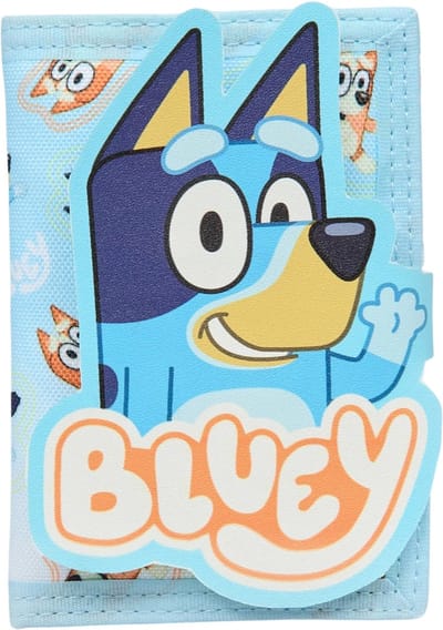Bluey portemonnee jongens en meisjes blauw – kinder portemonnee met klittenband – compact