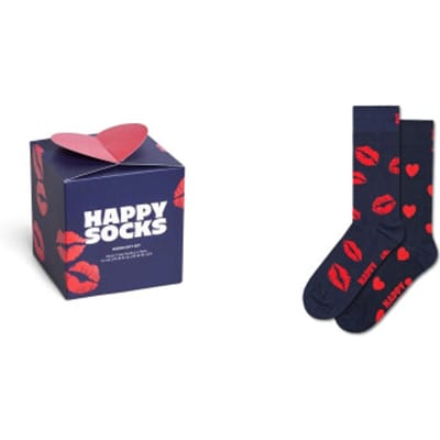 Happy Socks unisex giftbox 2P sokken valentine's blauw