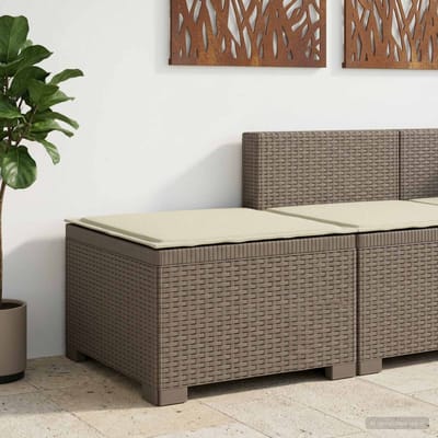 vidaXL - Eén-zits - Tuin - Sofa - met - Kussen - Rieten - Look - PP - Lichtgrijs