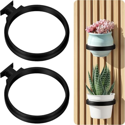 Akoestische plantenring (2 stuks) Accessoires voor plantenhouders zonder boren Wandpaneel Akoestisch paneel voor woonkamer, slaapkamer, kantoor, keuken 3,5 inch | Cyslmuk®