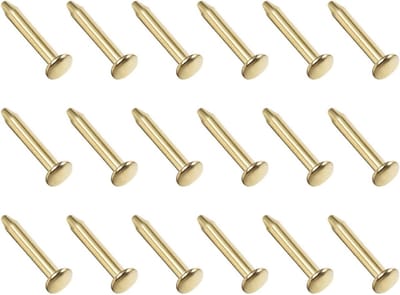 Kleine spijkers 1.2 x 6 mm - 200 stuks carbonstalen hardware spijkers voor houtbewerking en klussen in huis, messing kleur