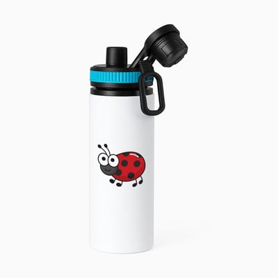 Hacebo® - Lieveheersbeestje waterfles met draaidop blauw - Insecten - Dieren liefhebbers - Dieren - koekendiefje - water fles - 850ML