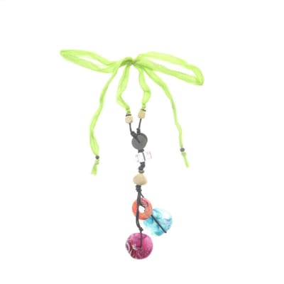 Behave® Dames Ketting - Groen Met Gekleurde Kralen, 70 Cm