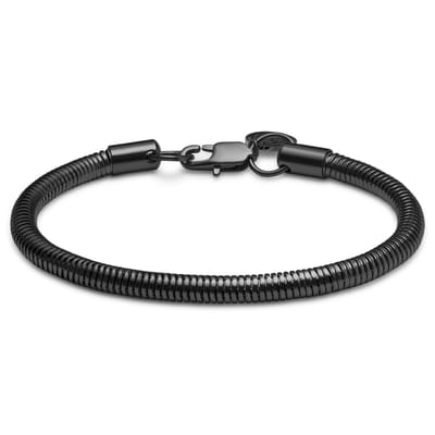 Essentials | 5 mm Gunmetal Zwarte Armband met Slangenschakels