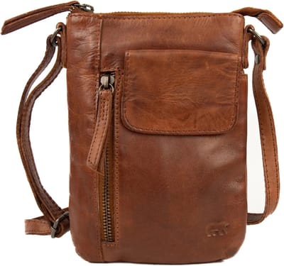 Bear Senna schoudertasje (leren schoudertas / unisex) - Cognac