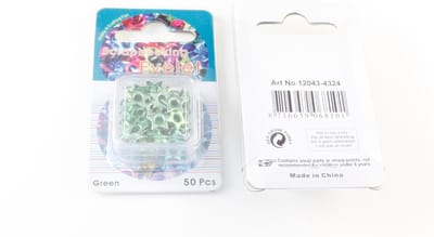 Scrapbooking Eyelet Ster  8mm 50 stuks Groen Diameter gat 2.2mm