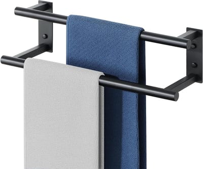 Handdoekrek voor Badkamer en Keuken, 40 cm, Roestvrij Staal, Zwart, Ruimtebesparend en Duurzaam