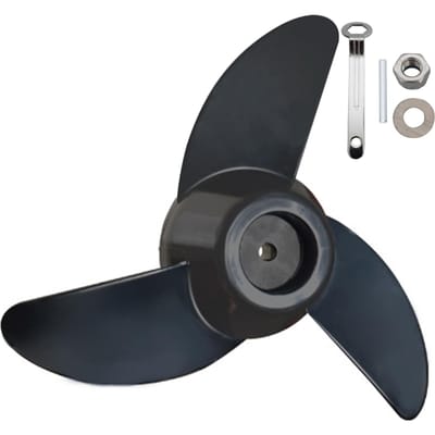 Kit d'hélice de bateau à hélice de moteur hors-bord électrique pour bateau marin 3-Bladed gray