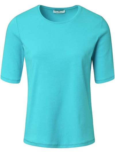 Shirt 100% Pima Cotton ronde hals Van Peter Hahn turquoise
