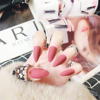 24 Stuks Doos Mode Mat Nepnagels Volledige Nagelbedekking Nagellak Decoraties 8 Kleuren (F93) gray