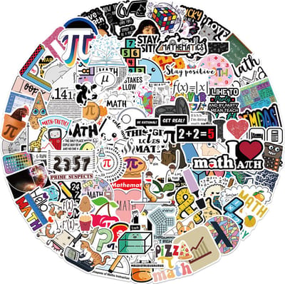 Grappige Wiskunde stickers - 100 stuks - 5x5CM - Leuke cadeau voor wiskunde docent of liefhebber - Voor laptop, drinkfles, smartphone, muur, auto etc.