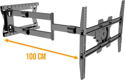 Nanook TV-beugel met extra lange arm tot 100 cm - Draaibaar - 42-75 inch - Max. 60 kg - VESA 100x100 t/m 600x400 - Zwart