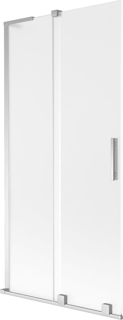 Mexen Velar L badwand scherm 2-delig schuifbaar 90 x 150 cm, ijsglas, chroom - 896-090-003-31-01