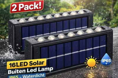 2 Pack! 16LED Solar Buiten Led Lamp IP65 - Waterdicht Up & Down Buitenlampen Buitenverlichting LED Zonne-Wandlamp voor Tuin & Muurdecoratie - 16 LED's, Bewegings sensor Warm Wit Licht Tuin Huis