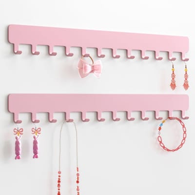Zelfklevende Kettinghouder - Sieraden Organizer voor Kettingen en Sieraden, Muurbevestiging, 2 Stuks, Roze