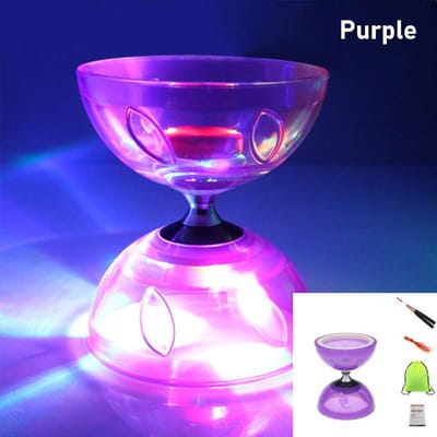 Bodybuilding Leer Chinese Diabolo Zachte Komvorm Diabolo Speelgoed Lichtgevende stijl Verdikken Mini Diabolo Chinese yoyo Set Buiten