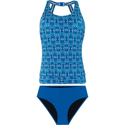 Protest PRTFenn - Tankini set Dames - Gespsluiting - Uitneembare vulling - Normale pasvorm - Hoge taille - Volledige dekking - Blauw
