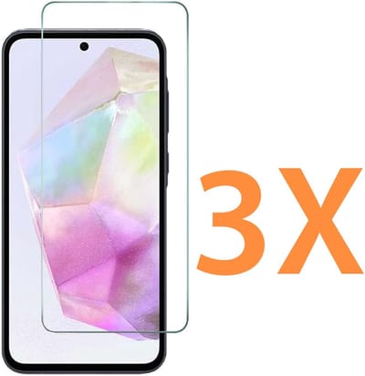 Glasplaatje Geschikt voor: Samsung Galaxy A35 5G - 3x Screenprotector - screen protector - glas - bescherm - beschermglas
