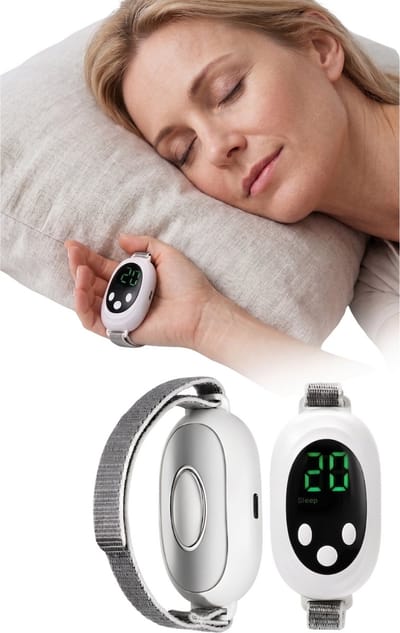 Goodli Slaaptrainer Handpalm PRO - Wit - Ademhalingstrainer - Slaaphulp middel voor Kinderen en Volwassenen - Beter Slapen - Ademhalingsoefeningen - 18 Standen - Neurorelax Apparaat - NerveRelax - Inclusief Oplaadkabel