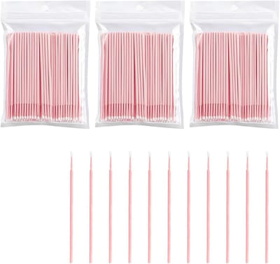 Nano Wattenstaafjes - Micro Applicators - Precisie Werk - Pluisvrije Vezels - 300 Stuks - Roze