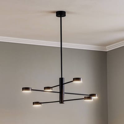 Nowodvorski Lighting Plafondlamp Orbit VI, zwart, 6-lamps