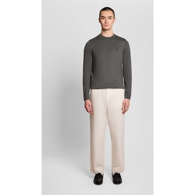 Lyle & Scott Tonal Superfine Crew Neck Jumper Iron Gate Taglia: XS | Maglioni a maglia Outlet | Uomo