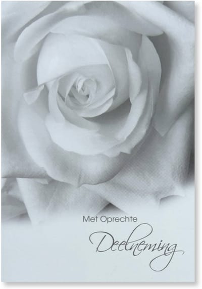 Cards & Crafts Condoleancekaart - Met Oprechte Deelneming Wenskaart - 12 x 17 cm - gevouwen kaart Inclusief envelop