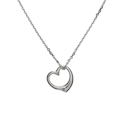 YO&NO - Ketting - Zilver - Anker - Hart - 1,3mm - 41 + 4 cm - Sieraden vrouw - Gerhodineerd - Zilver 925