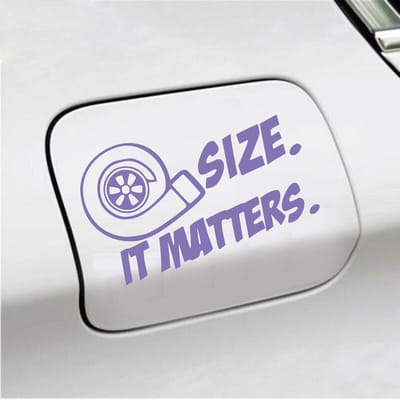 Bumpersticker - Size It Matters - 10 X 17 - Paars