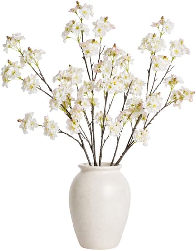 Mica Decorations Kunstbloem Bloesem Floral - 4x - H106 cm - wit - kunststof - stelen kunstbloemen - boeket - bloemetjes