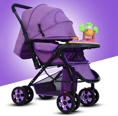 Lichtgewicht Kinderwagen - Babybuggy Reisbuggy - Compact Reizen - Met één hand te vouwen - Tot 15 kg - Paars