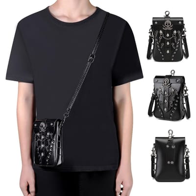 Originele Niche Design Handtas, Een Vrouwelijke Zware Industrie Metaal-versierde Retro Stijl Mobiele Telefoon Crossbody Tas white