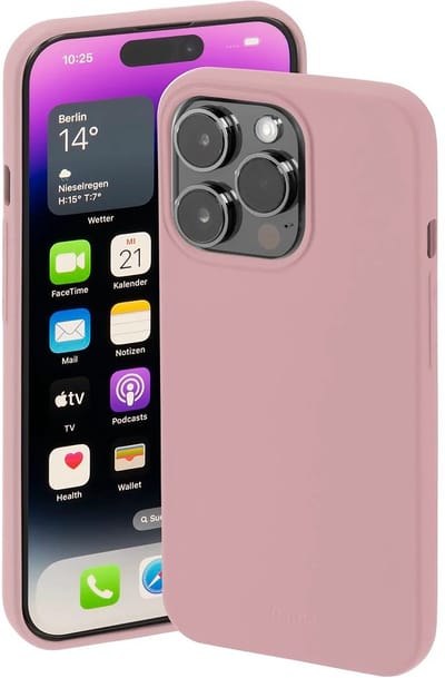 Hama Finest Feel Cover Hoesje geschikt voor iPhone 14 Pro - Zijdezacht afwerking - Krasbestendig - Nude