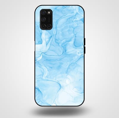 Smartphonica Telefoonhoesje voor OPPO A52 / A72 4G / A92 met marmer opdruk - TPU backcover case marble design - Lichtblauw geschikt voor Oppo A52;Oppo A72;Oppo A92