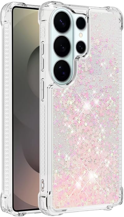 Coverup Hoesje - Geschikt voor Samsung Galaxy S26 Ultra Hoesje - Coverup Liquid Glitter Back Cover - Roze