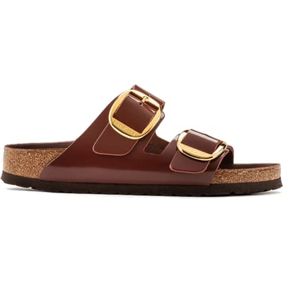 Dames muiltjes Birkenstock Arizona Big Buckle Natural Leather Patent