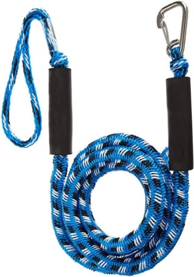 Aanlegtouw Boot - Meertouw Jetski - Veilig Aanleggen - Schokdempend Elastiek - 16mm Doorsnede - Blauw Zwart