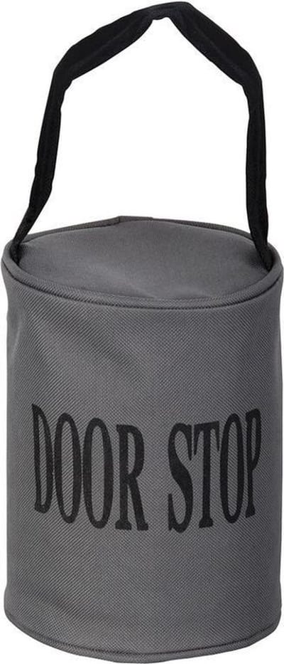 Canvas deurstopper grijs met handvat - 16 x 12.5 cm - 2.4 kg - deurstop
