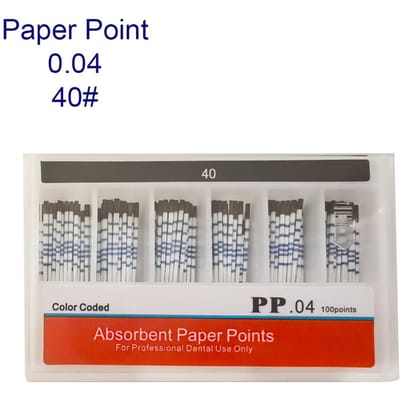 Jnsur 0.02 0.04 0.06 Pointes Absorbantes en Papier Dentaire Matériau de Obturation de Canal Radiculaire Endodontique Avec Échelle Adhésive gray