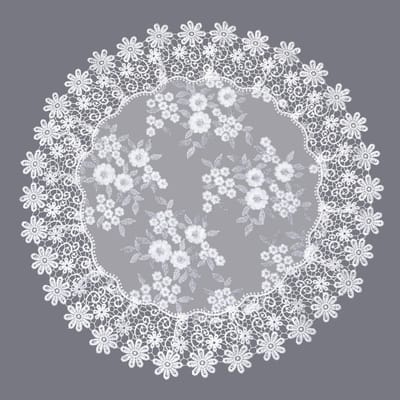 Dailygoods - Witte Ronde Tafelkleed met Kant voor Eetkamer en Keuken, 60 cm