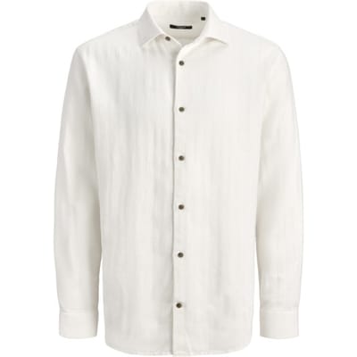Jack & Jones Overhemd Jprblaparker Linen Blend L/s Shirt 12292161 Cloud Dancer Mannen Maat - S